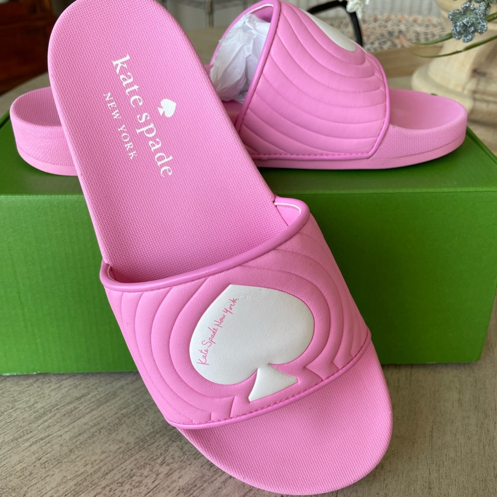 Kate Spade Leather Splash Pool Slides New in box!